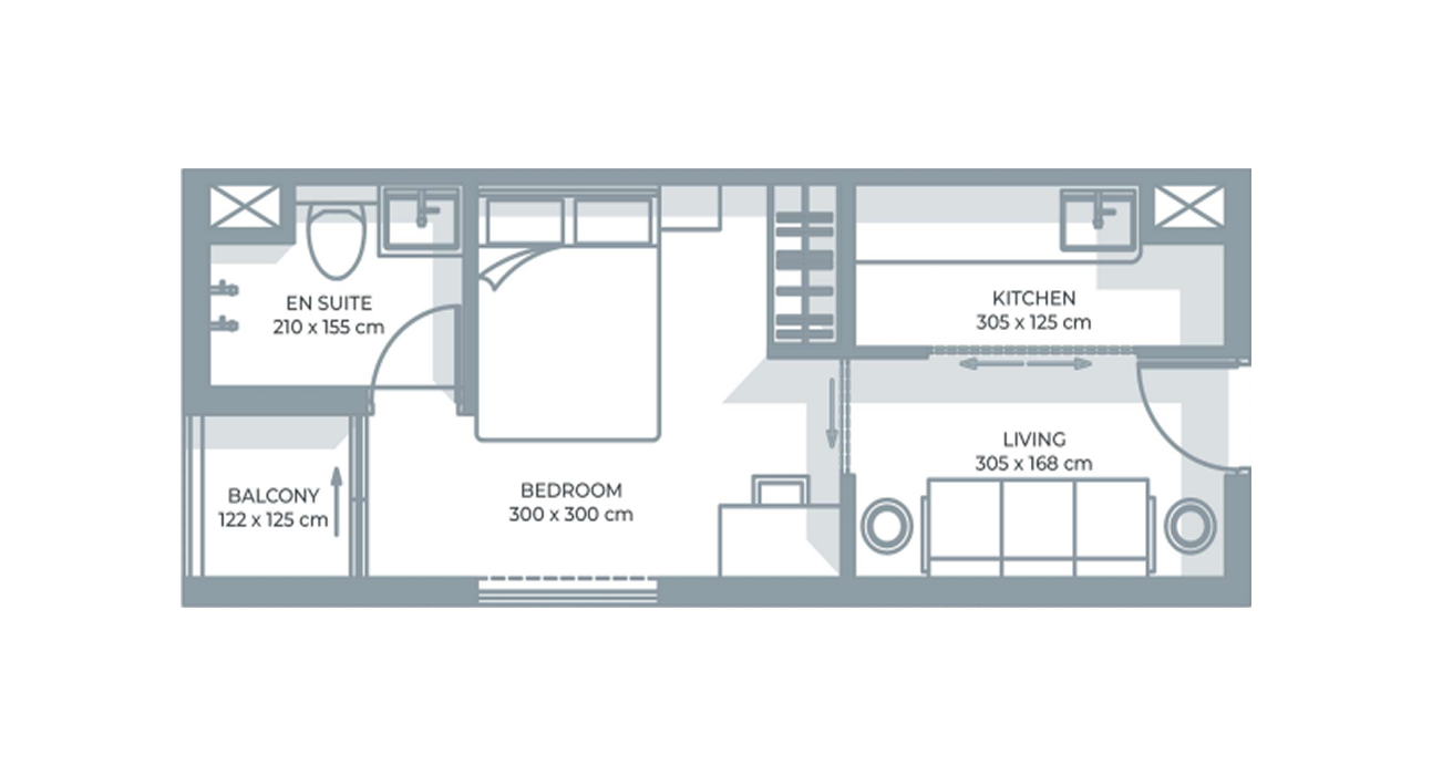 1 BHK Floor Plan